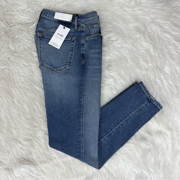 Re/Done Women's NWT Mid 70s High Rise Ankle Crop Stretch Skinny Jeans W26-28/L28 - Picture 3 of 10